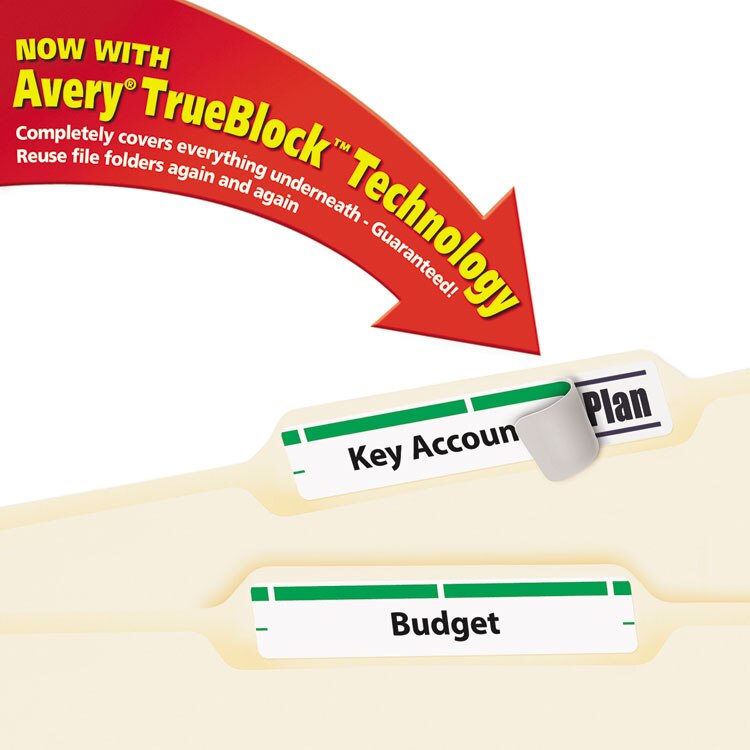 Avery® Permanent TrueBlock File Folder Labels with Sure Feed Technology