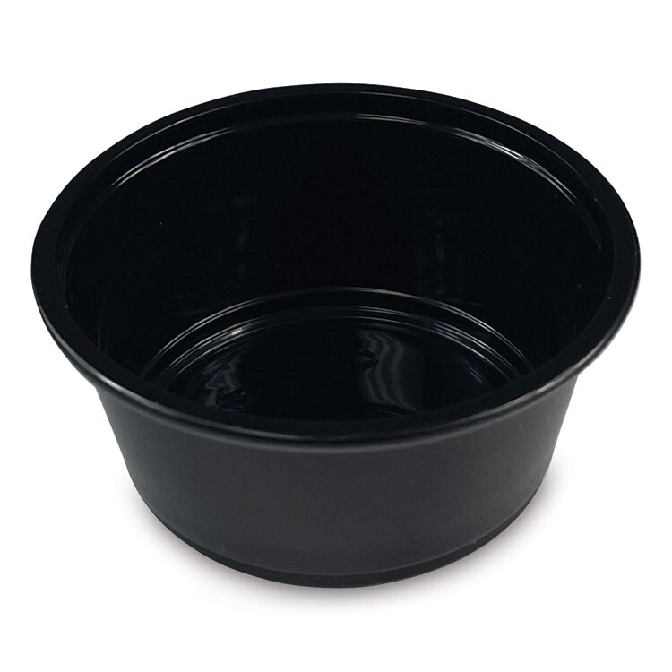 Souffle/Portion Cups, 3.25 oz, Polypropylene, Black, 2,500/Carton Souffle/Portion Cups, 3.25 oz, Polypropylene, Black, 2,500/Carton