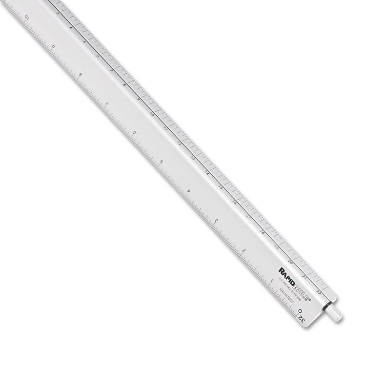 Chartpak® Adjustable Triangular Scale Aluminum Architects Ruler, 12 ...