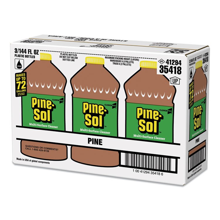 PineSol® MultiSurface Cleaner Disinfectant, Pine, 144oz Bottle, 3