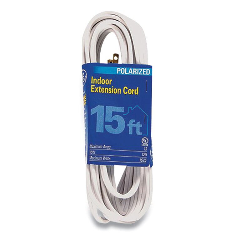 GE Indoor Extension Cord, 15 ft, 13 A, White at OSI