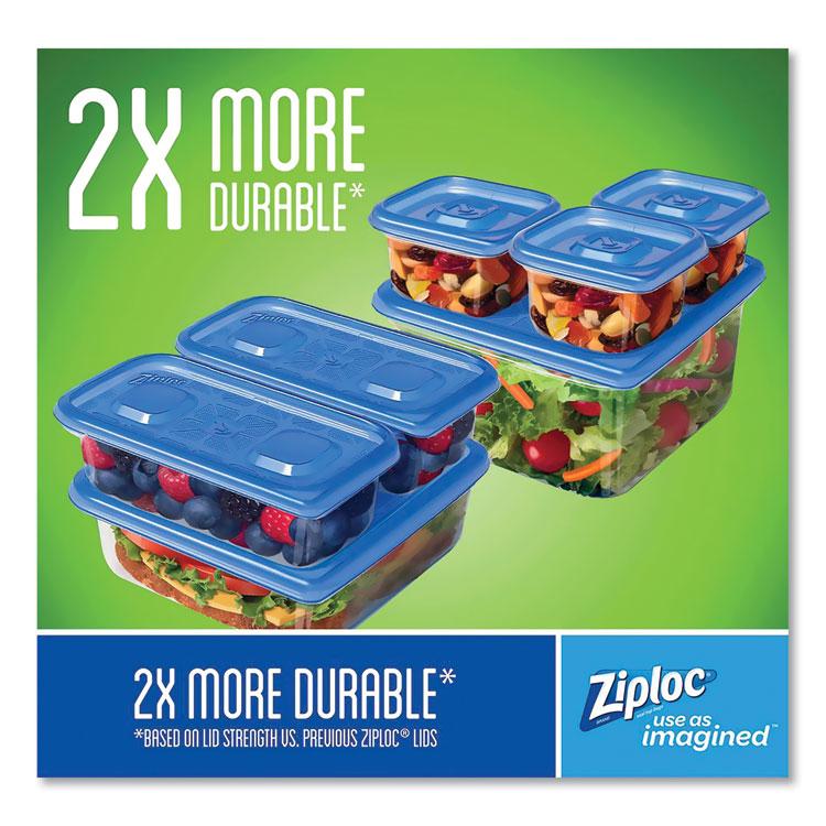 Ziploc® 48-Piece Plastic Containers with Lids Variety Pack, Assorted Sizes,  Clear Base/Blue L at OSI