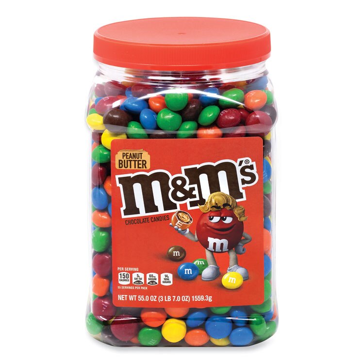 M & M's® Peanut Butter Milk Chocolate Candy Jar, 55 oz Jar, Ships in 1