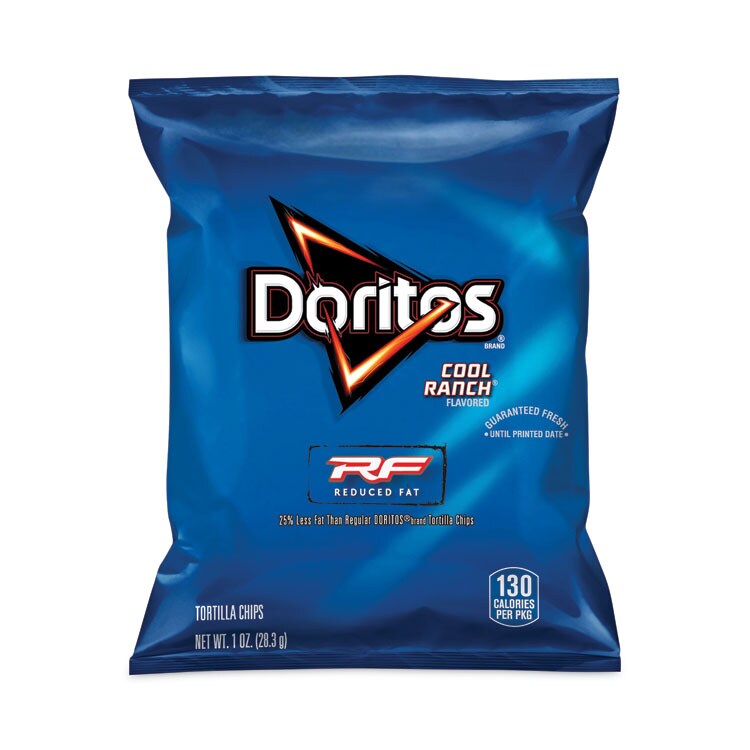 Reduced Fat Cool Ranch Tortilla Chips, 1 oz Bag, 72 Bags/Carton, Ships in 1-3 Business Days Reduced Fat Cool Ranch Tortilla Chips, 1 oz Bag, 72 Bags/Carton, Ships in 1-3 Business Days