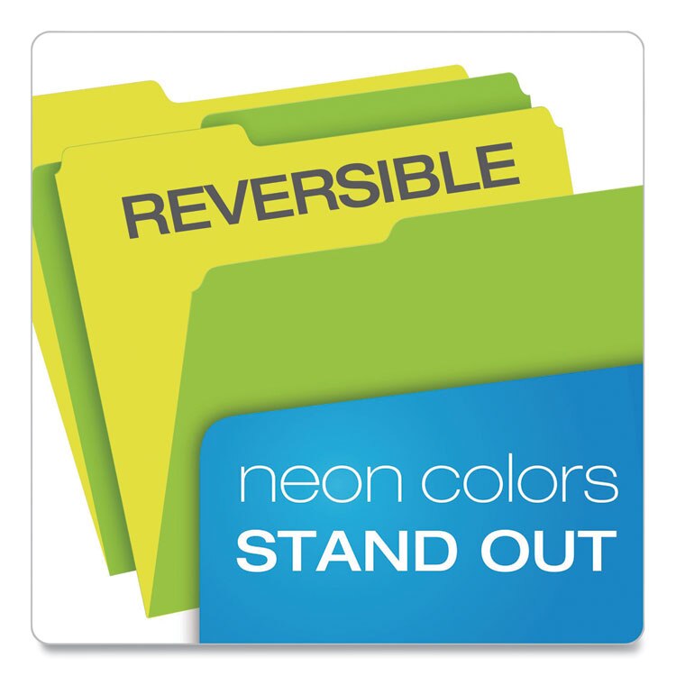 Pendaflex® Glow Twisted 3-Tab File Folder, 1/3-Cut Tabs, Letter Size ...