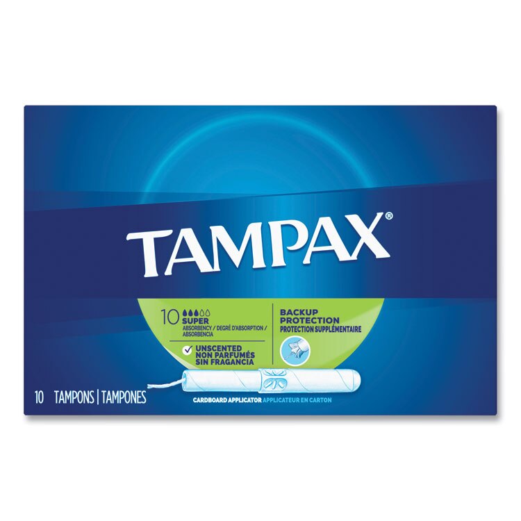 Tampax® Cardboard Applicator Tampons, Super, 10/Box at OSI