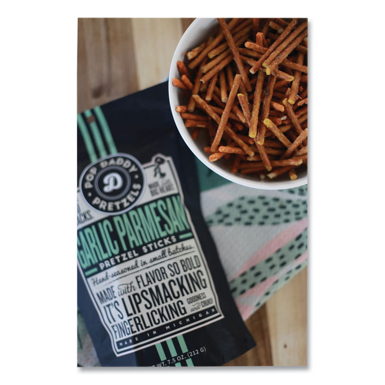 Pop Daddy Pretzel Sticks, Garlic Parmesan, 12 x 7.5 oz - Crispy Baked Snacks main image 0