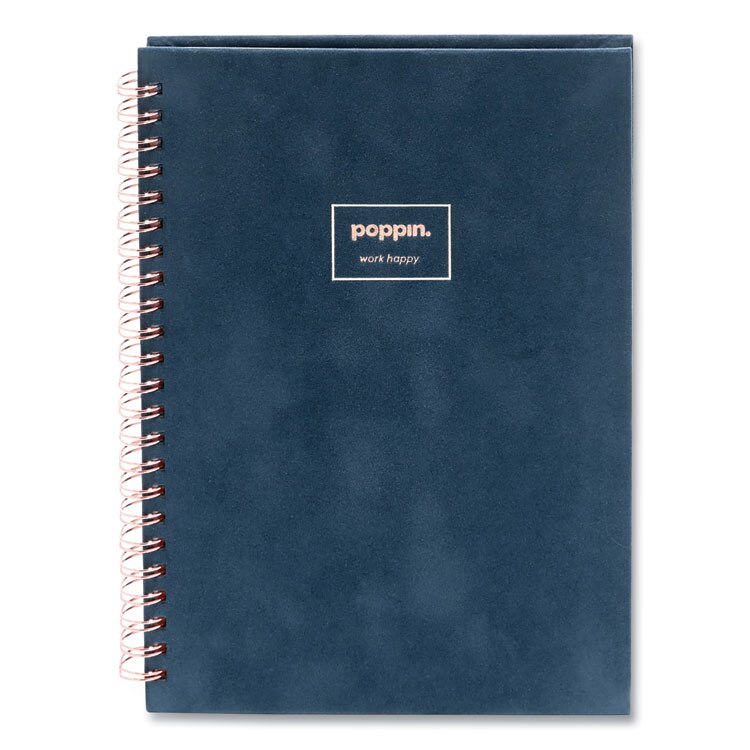 Poppin Work Happy Velvet Wirebound Professional Notebook, Quadrille