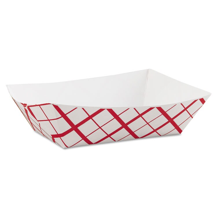 Paper Food Baskets, 3 lb Capacity, 7.2 x 4.95 x 1.94, Red/White, Paper, 500/Carton Paper Food Baskets, 3 lb Capacity, 7.2 x 4.95 x 1.94, Red/White, Paper, 500/Carton