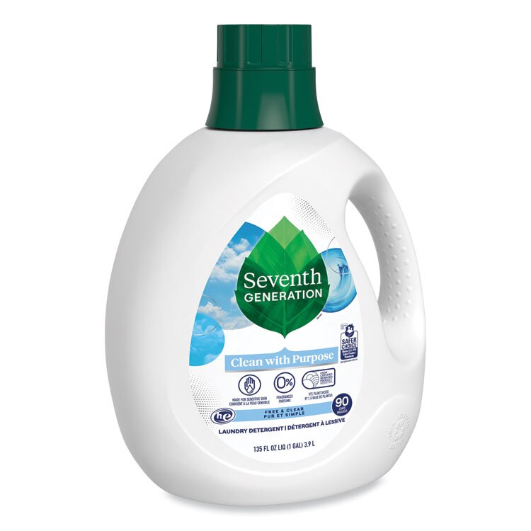 Seventh Generation® Natural Liquid Laundry Detergent, Fragrance Free, 135 oz Bottle, 4/Carton at OSI