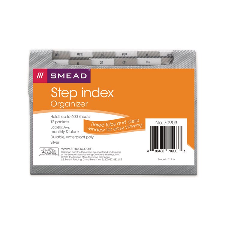Smead® Step Index Organizer, 12 Sections, 1/6-Cut Tab, Letter Size ...