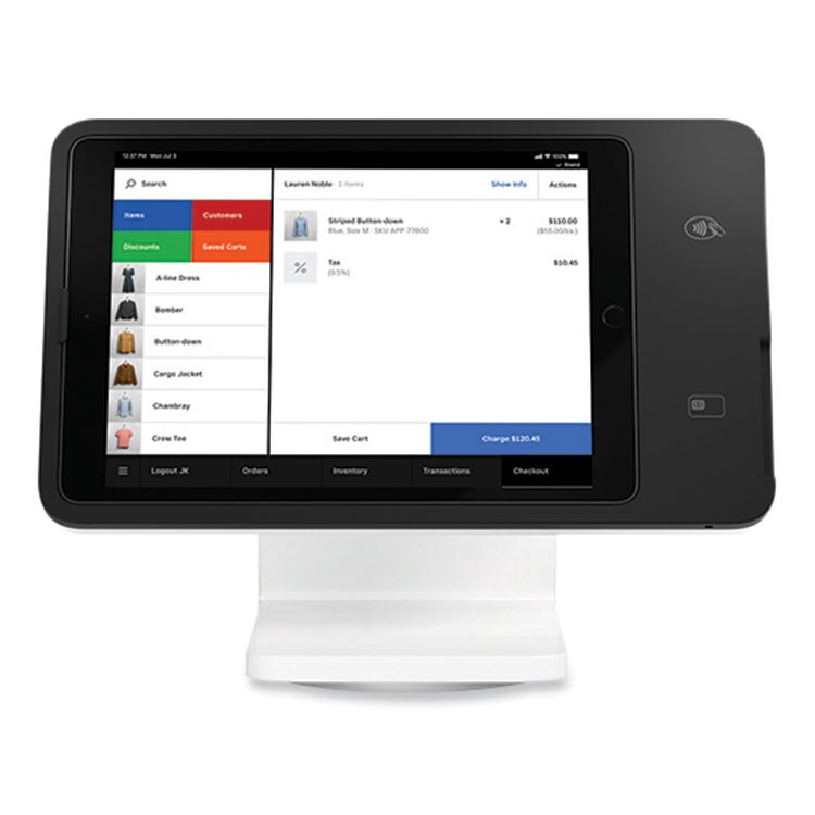 POS Stand for iPad, Black/Glossy White POS Stand for iPad, Black/Glossy White