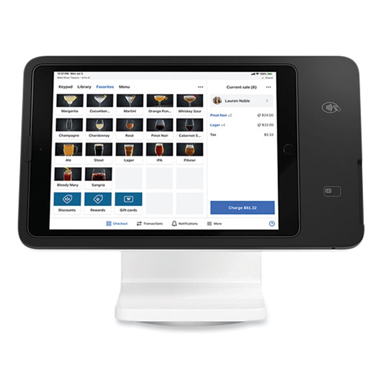 POS Stand for iPad, Black/Glossy White POS Stand for iPad, Black/Glossy White