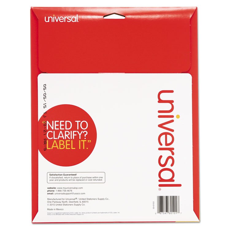 Universal Address Label (UNV80101)